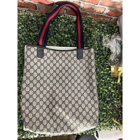 Gucci GG Supreme Canvas Web Stripe Large Tote - Picture 2 of 13